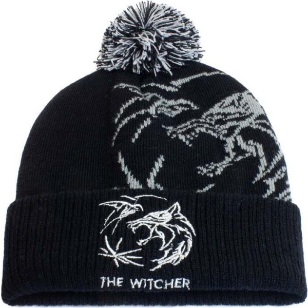 The Witcher Wolf Logo Bambule cerná/šedá - Merchstore.cz