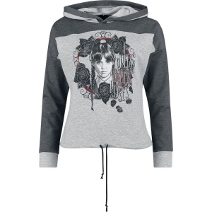Wednesday Black Roses Dámská mikina s kapucí šedá/cerná - Merchstore.cz