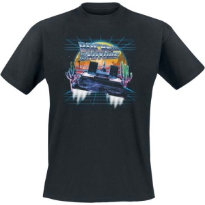 Back To The Future Retro Neon Desert Tričko černá - Merchstore.cz