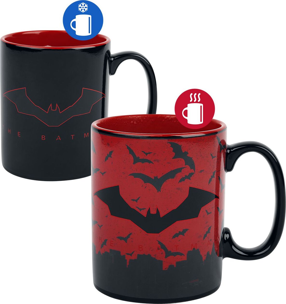 Batman Hrnek The Batman s termo efektem Hrnek cerná/cervená - Merchstore.cz