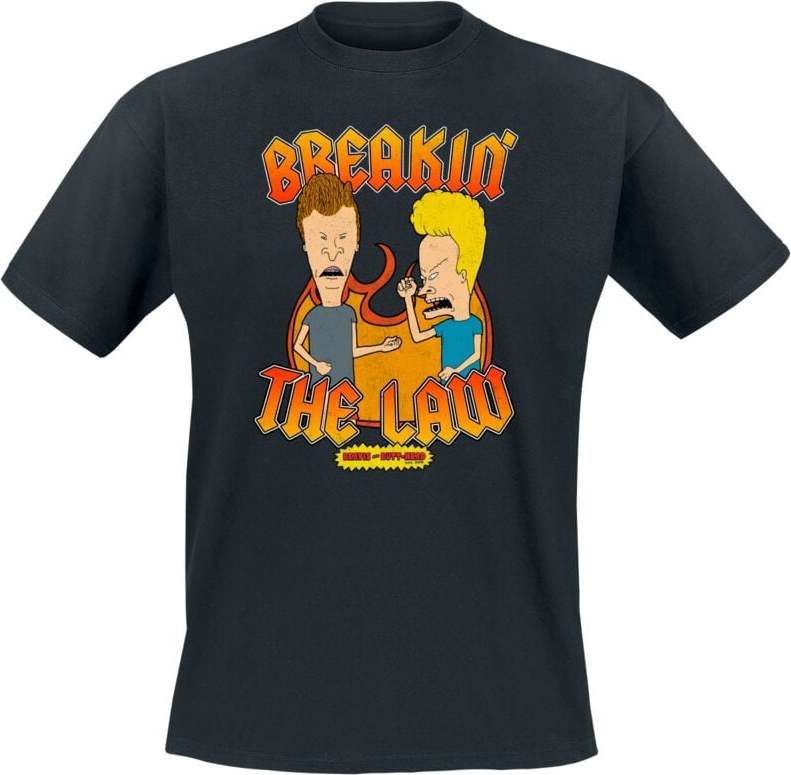 Beavis And Butt-Head Breakin' The Law Tričko černá - Merchstore.cz Beavis And Butt-Head Breakin' The Law Tričko černá - Merchstore.cz