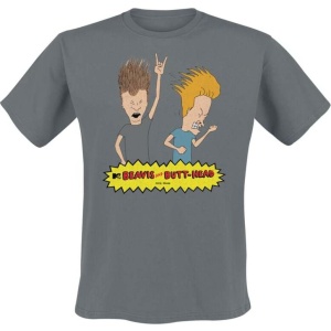 Beavis And Butt-Head Headbanging Tričko tmavě šedá - Merchstore.cz