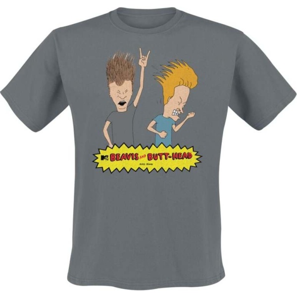 Beavis And Butt-Head Headbanging Tričko tmavě šedá - Merchstore.cz