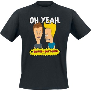 Beavis And Butt-Head Oh Yeah! Tričko černá - Merchstore.cz