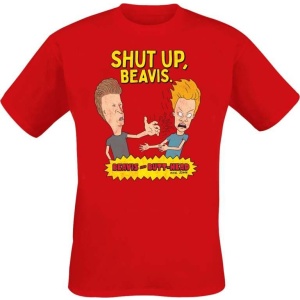 Beavis And Butt-Head Shut Up Beavis Tričko červená - Merchstore.cz