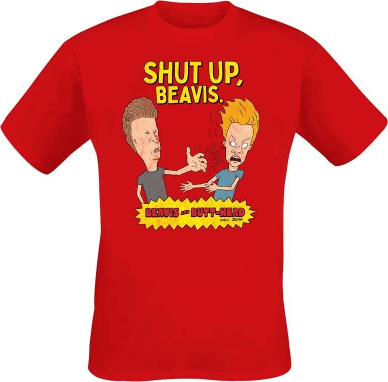 Beavis And Butt-Head Shut Up Beavis Tričko červená - Merchstore.cz Beavis And Butt-Head Shut Up Beavis Tričko červená - Merchstore.cz