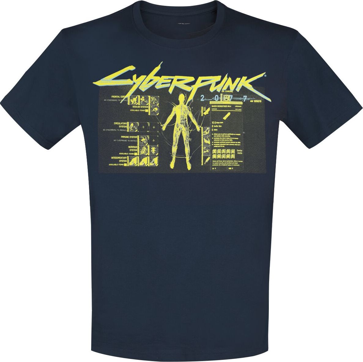 Cyberpunk 2077 - Vitruvian Man Tričko námořnická modrá - Merchstore.cz Cyberpunk 2077 - Vitruvian Man Tričko námořnická modrá - Merchstore.cz