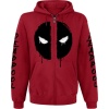 Deadpool Logo Mikina s kapucí na zip červená - Merchstore.cz
