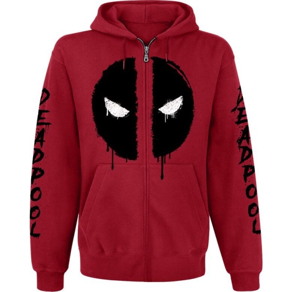 Deadpool Logo Mikina s kapucí na zip červená - Merchstore.cz