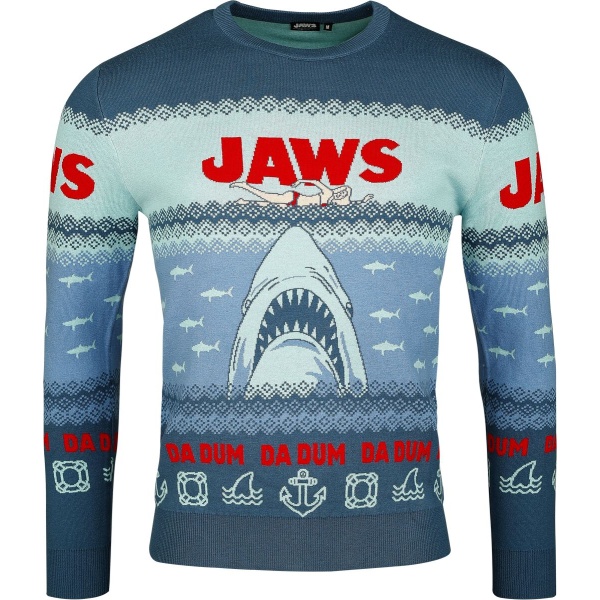 Der weisse Hai Jaws - Da Dum Da Dum Pletený svetr vícebarevný - Merchstore.cz