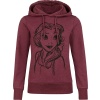 Disney Princess Belle Dámská mikina s kapucí směs červené - Merchstore.cz