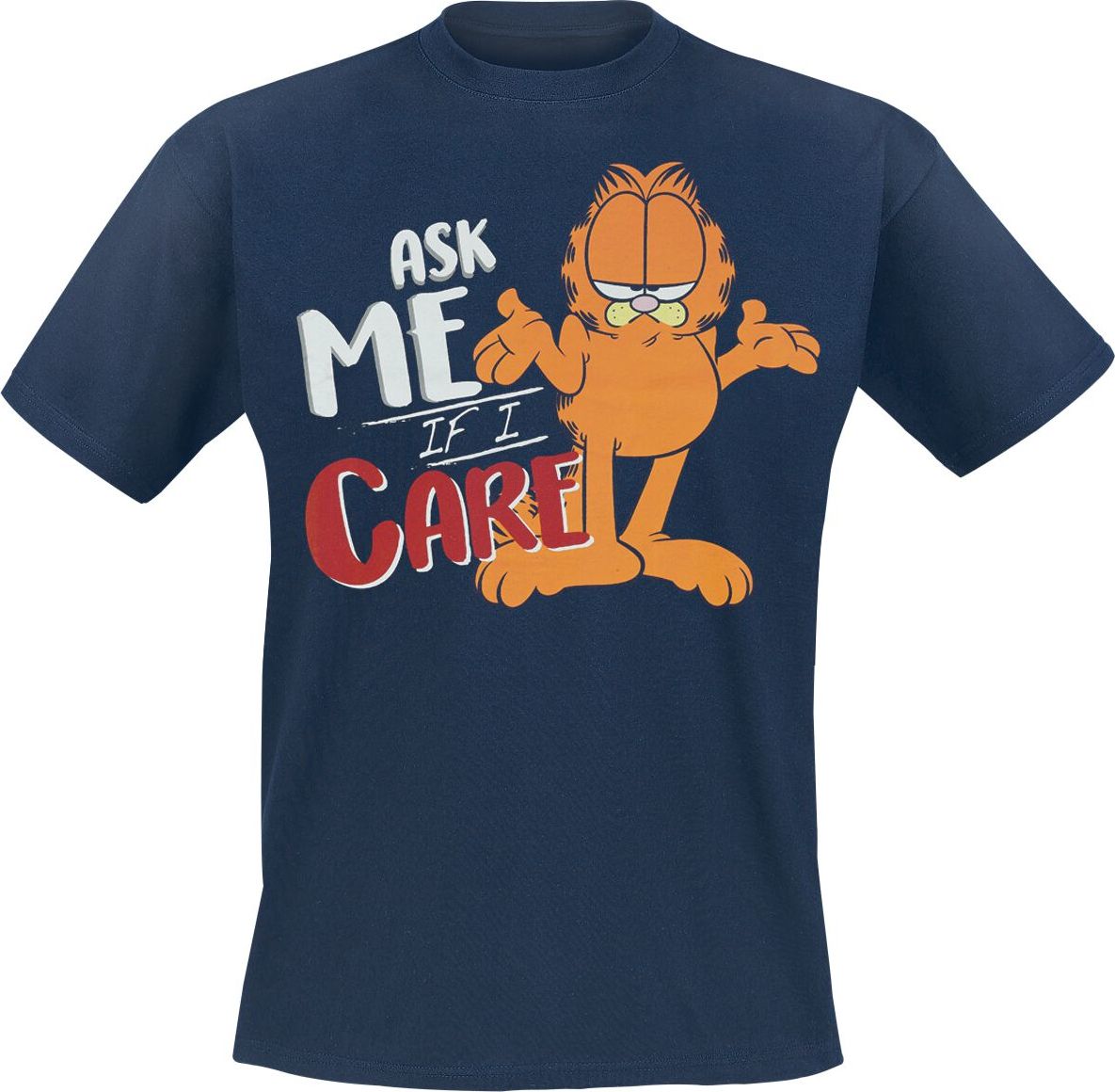 Garfield Ask Me If I Care Tričko modrá - Merchstore.cz Garfield Ask Me If I Care Tričko modrá - Merchstore.cz