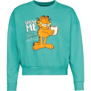 Garfield Show Me The Coffee Dámská mikina tyrkysová - Merchstore.cz