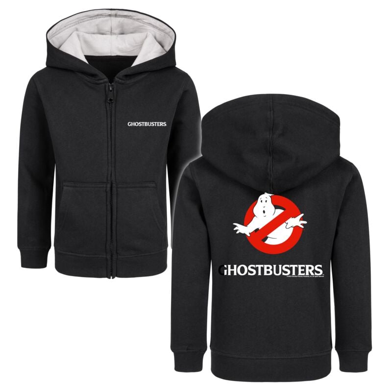 Ghostbusters Metal-Kids - Logo detská mikina s kapucí na zip černá - Merchstore.cz