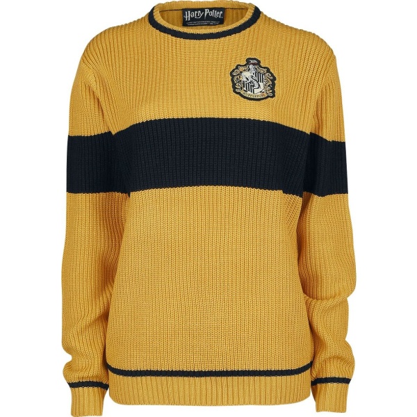 Harry Potter Hufflepuff - Quidditch Pletený svetr žlutá/cerná - Merchstore.cz
