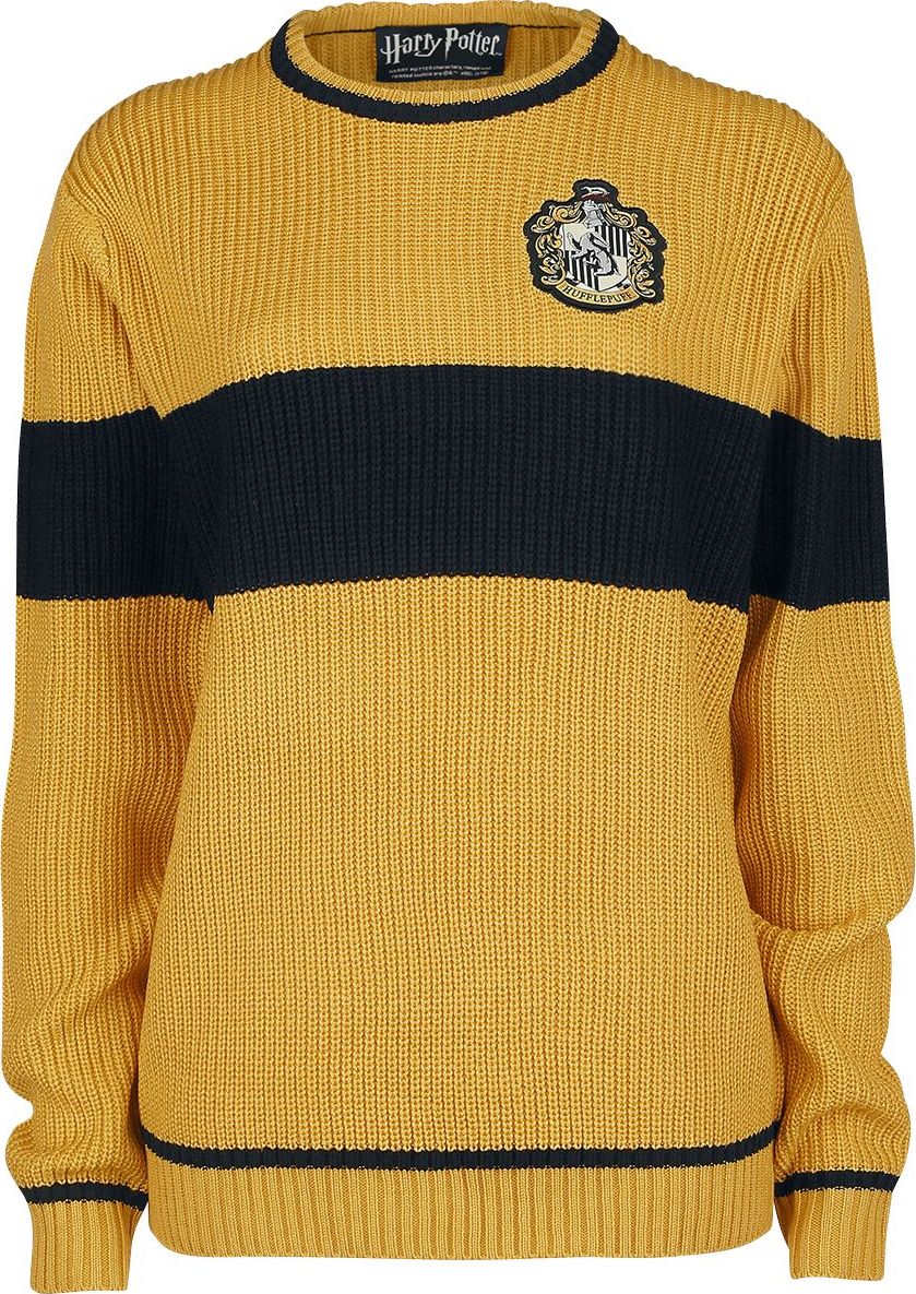 Harry Potter Hufflepuff - Quidditch Pletený svetr žlutá/cerná - Merchstore.cz Harry Potter Hufflepuff - Quidditch Pletený svetr žlutá/cerná - Merchstore.cz