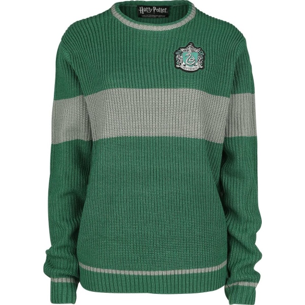 Harry Potter Slytherin - Quidditch Pletený svetr zelená/šedá - Merchstore.cz