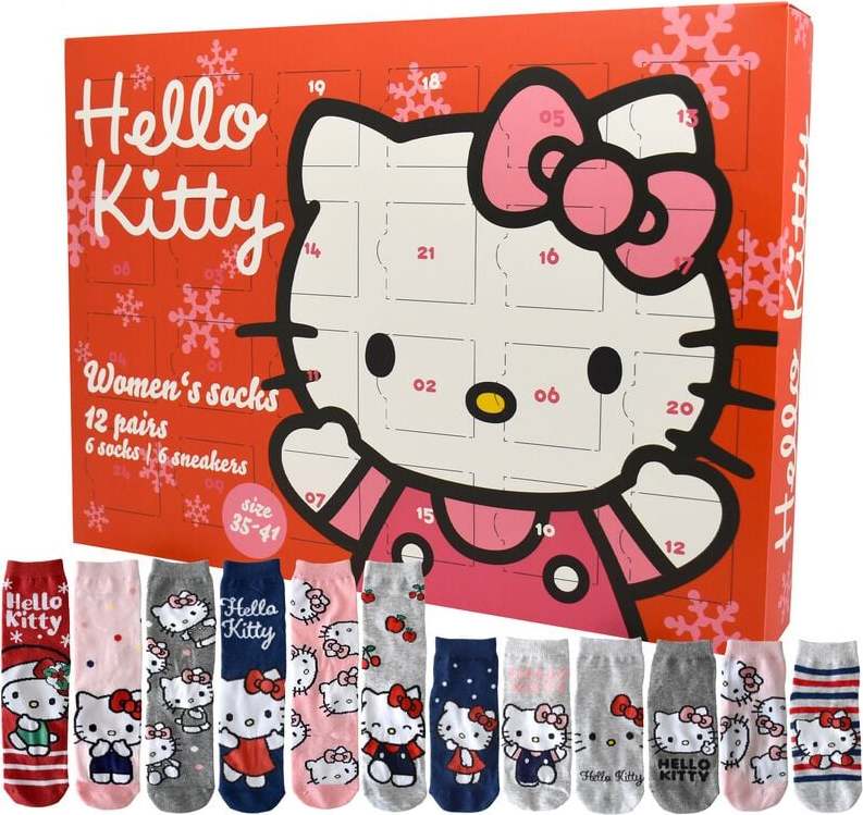 Hello Kitty Adventní kalendář Hello Kitty s dámskými ponožkami Adventní kalendář vícebarevný - Merchstore.cz Hello Kitty Adventní kalendář Hello Kitty s dámskými ponožkami Adventní kalendář vícebarevný - Merchstore.cz