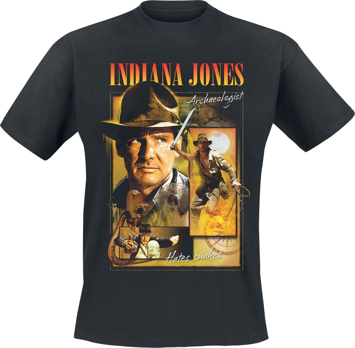 Indiana Jones Hommage Tričko černá - Merchstore.cz Indiana Jones Hommage Tričko černá - Merchstore.cz
