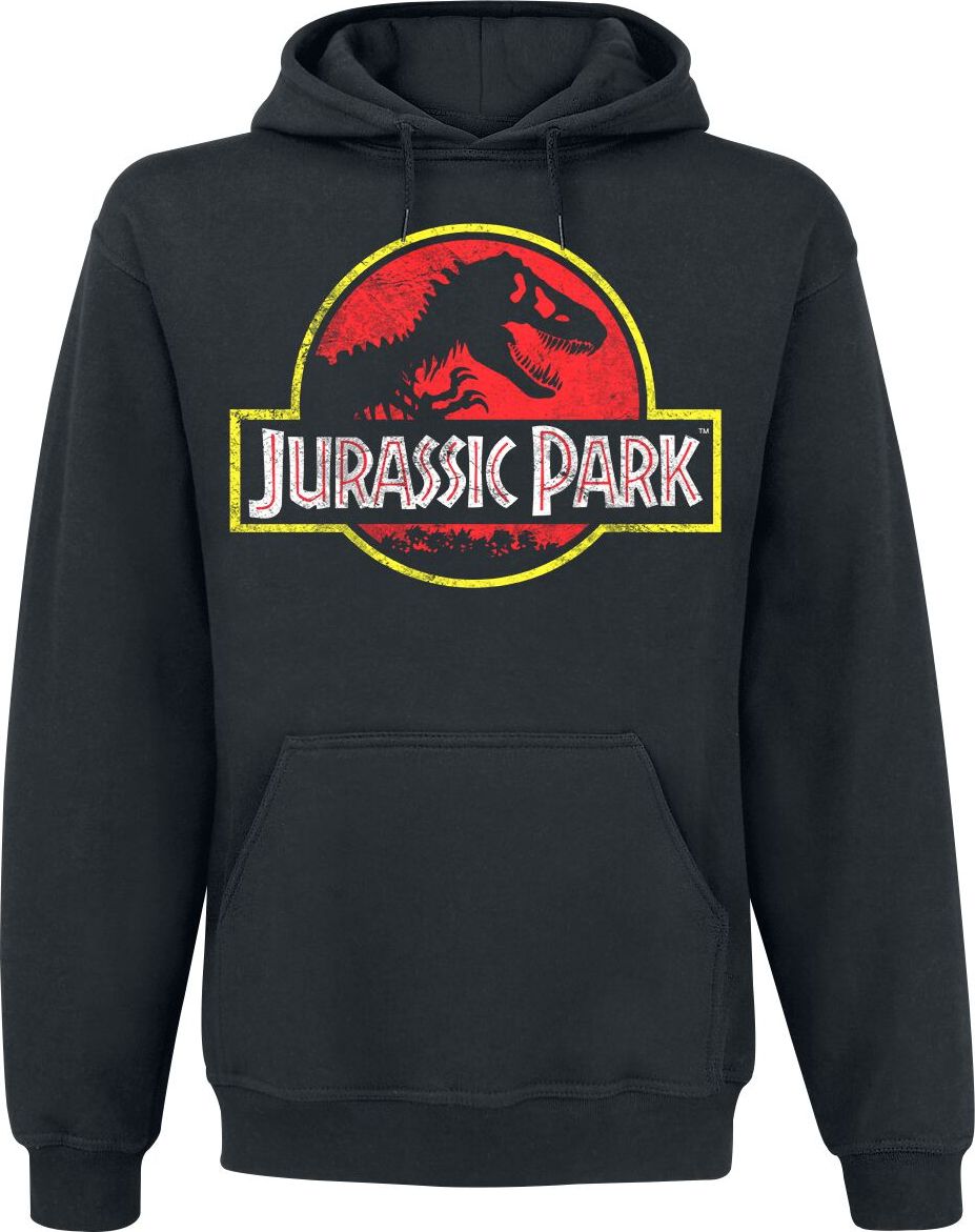 Jurassic Park Distressed Logo Mikina s kapucí černá - Merchstore.cz Jurassic Park Distressed Logo Mikina s kapucí černá - Merchstore.cz