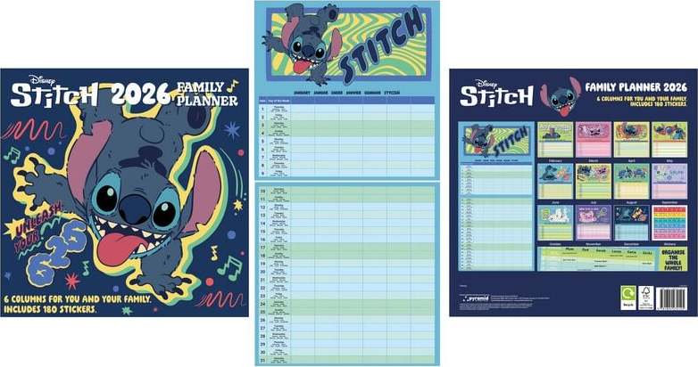 Lilo & Stitch Nástěnný kalendář 2026 Nástenný kalendář vícebarevný - Merchstore.cz Lilo & Stitch Nástěnný kalendář 2026 Nástenný kalendář vícebarevný - Merchstore.cz