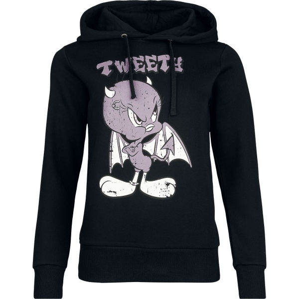 Looney Tunes Tweety Dámská mikina s kapucí černá - Merchstore.cz