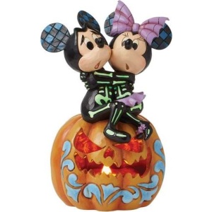 Mickey & Minnie Mouse Mickey and Minnie on pumpkin se světelným efektem Sberatelská postava vícebarevný - Merchstore.cz