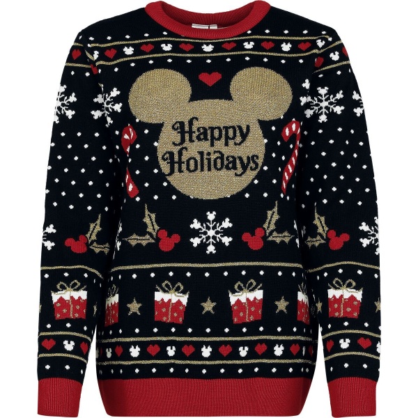 Mickey & Minnie Mouse Mickey Happy Holidays Pletený svetr vícebarevný - Merchstore.cz
