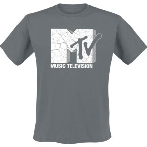 MTV Cracked Logo Tričko tmavě šedá - Merchstore.cz