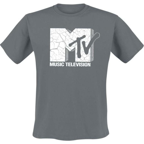 MTV Cracked Logo Tričko tmavě šedá - Merchstore.cz