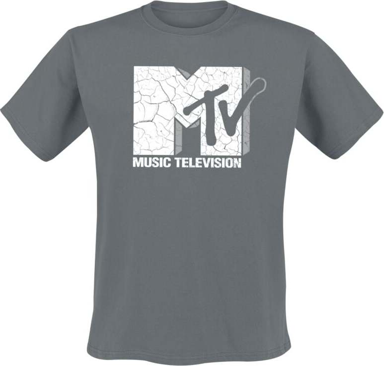 MTV Cracked Logo Tričko tmavě šedá - Merchstore.cz
