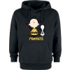Peanuts Charlie Brown und Snoopy Mikina s kapucí černá - Merchstore.cz
