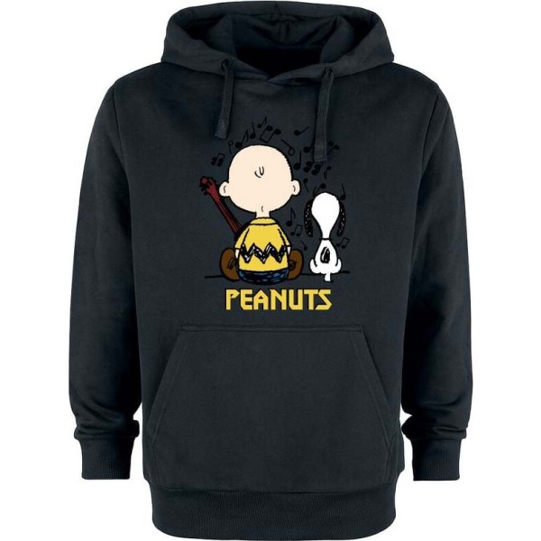 Peanuts Charlie Brown und Snoopy Mikina s kapucí černá - Merchstore.cz