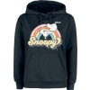 Peanuts Rainbow Snoopy Dámská mikina s kapucí černá - Merchstore.cz