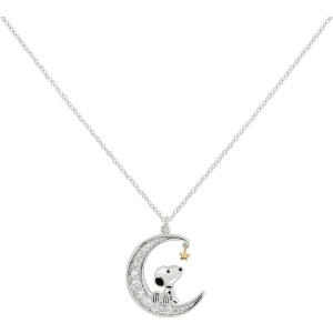 Peanuts Snoopy in Moon Náhrdelník - řetízek stríbrná - Merchstore.cz
