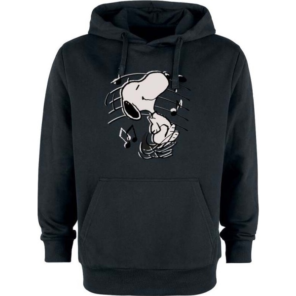 Peanuts Snoopy Music Mikina s kapucí černá - Merchstore.cz