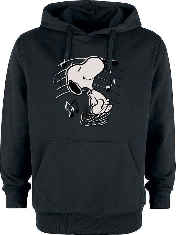 Peanuts Snoopy Music Mikina s kapucí černá - Merchstore.cz