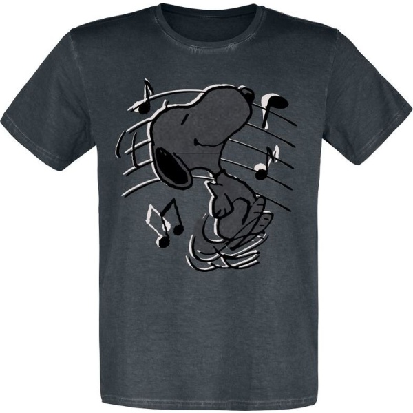 Peanuts Snoopy Music Tričko černá - Merchstore.cz