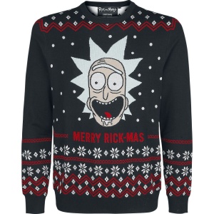 Rick And Morty Merry Rick-mas Pletený svetr černá - Merchstore.cz