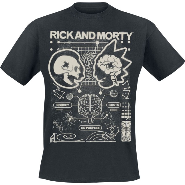 Rick And Morty Nobody Exists On Purpose Tričko černá - Merchstore.cz