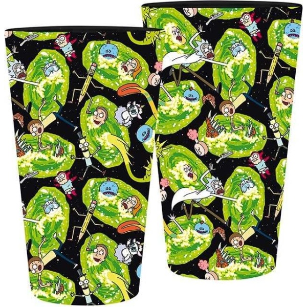 Rick And Morty Portal - 400ml sklenicka vícebarevný - Merchstore.cz
