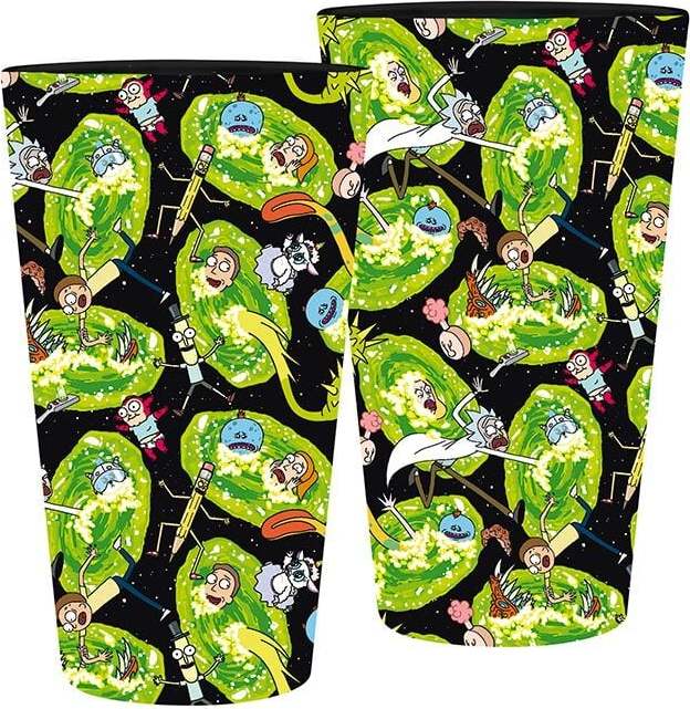 Rick And Morty Portal - 400ml sklenicka vícebarevný - Merchstore.cz