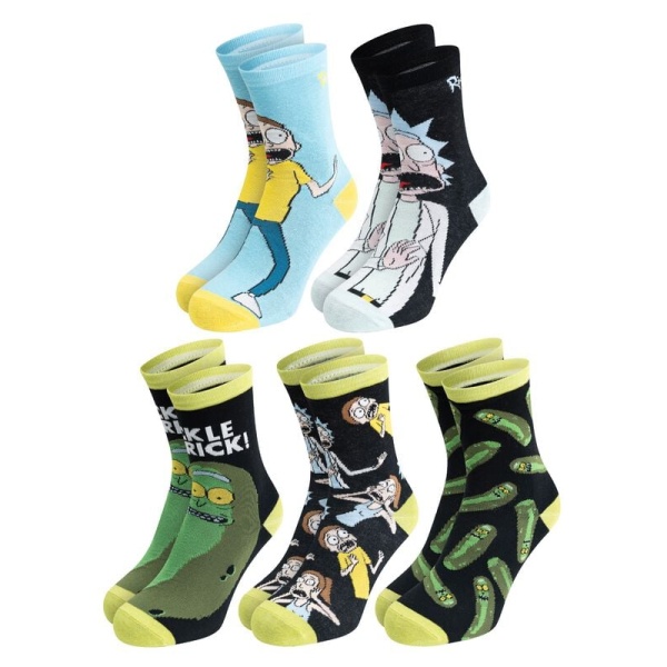 Rick And Morty Balení 5 párů ponožek Rick and Morty Ponožky vícebarevný - Merchstore.cz