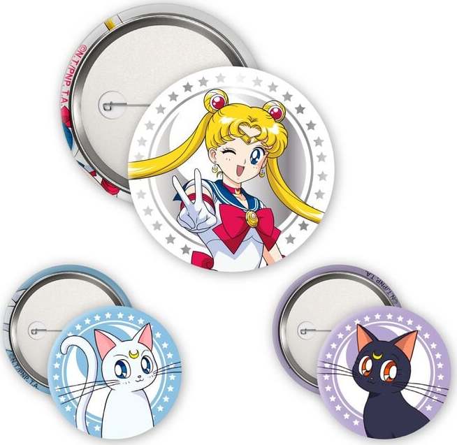 Sailer Moon Luna & Artemis Sada odznaku vícebarevný - Merchstore.cz