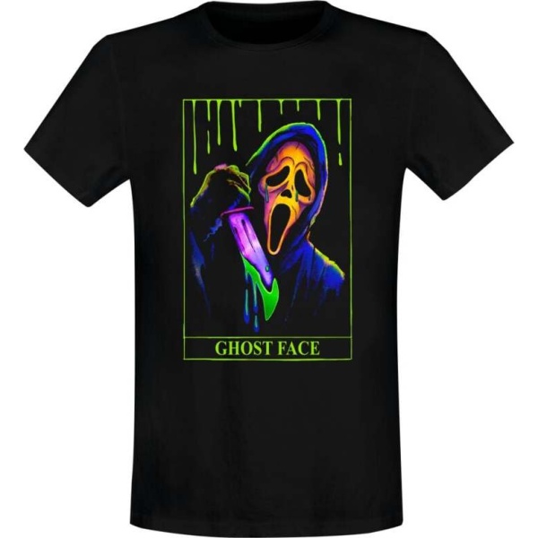 Scream (Film) Ghostface - Neon Drip Tričko černá - Merchstore.cz