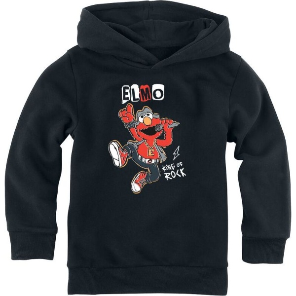 Sesame Street Elmo - King Of Rock detská mikina s kapucí černá - Merchstore.cz