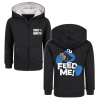 Sesame Street Metal-Kids - Feed Me detská mikina s kapucí na zip černá - Merchstore.cz