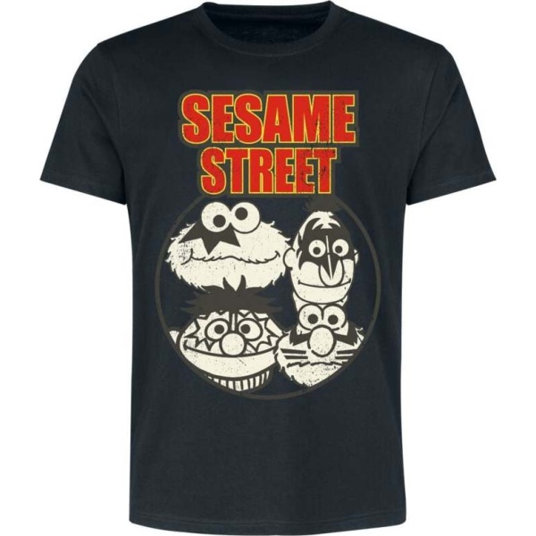 Sesame Street Monster Street Tričko černá - Merchstore.cz