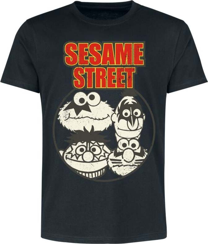 Sesame Street Monster Street Tričko černá - Merchstore.cz Sesame Street Monster Street Tričko černá - Merchstore.cz