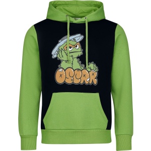 Sesame Street Oskar Mikina s kapucí zelená/cerná - Merchstore.cz
